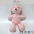 OEM welcomed pink bear knitted teddy bear stuffed toy